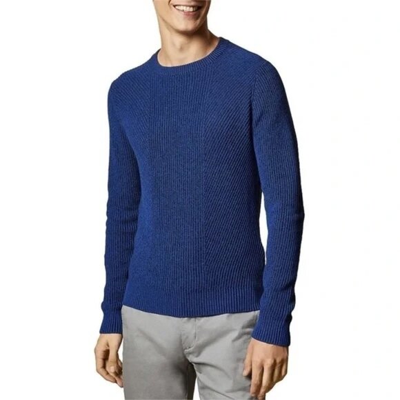 Ted Baker Blue London Mixme Ribbed Knit Crewneck Sweater Size 5 (US XL) - Picture 2 of 16